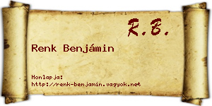 Renk Benjámin névjegykártya